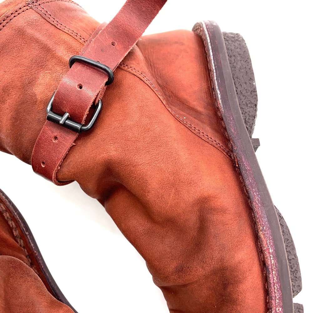 Trippen Bomb Orange Brown Leather Ankle Boots - Picture 11 of 13